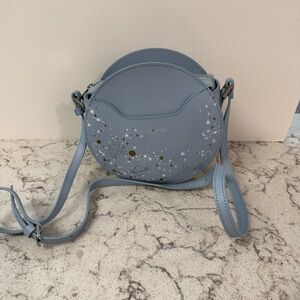 Lancaster Paris Blue Crossbody Bag with Star Accents